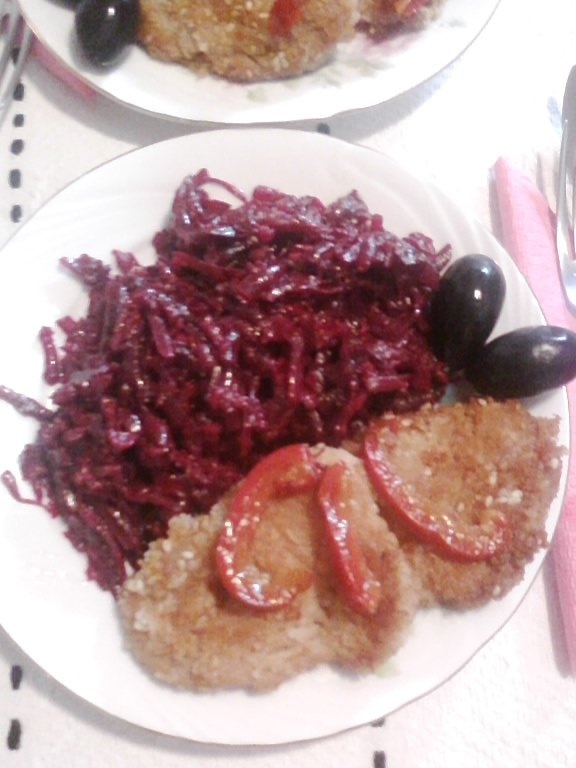 Salata de sfecla cu ciuperci (de post)