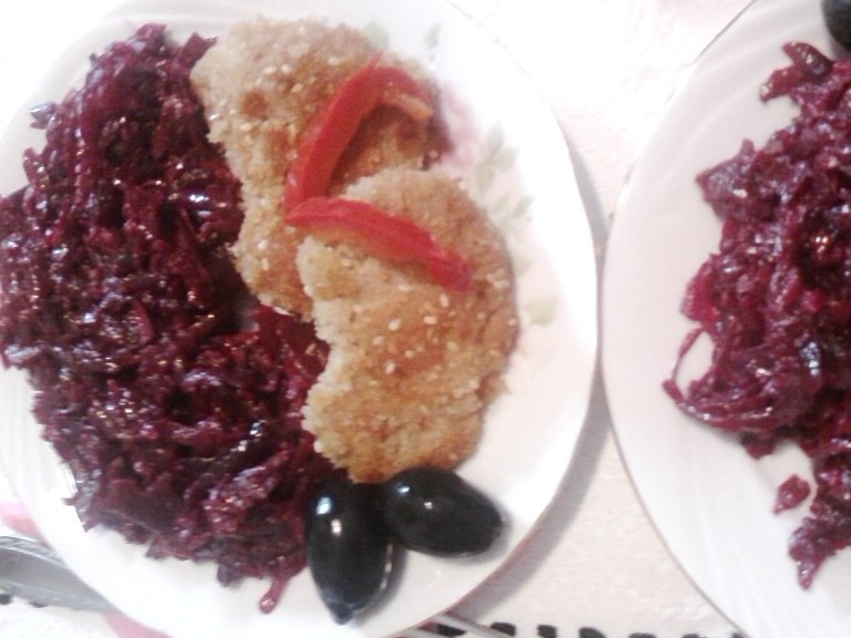 Salata de sfecla cu ciuperci (de post)