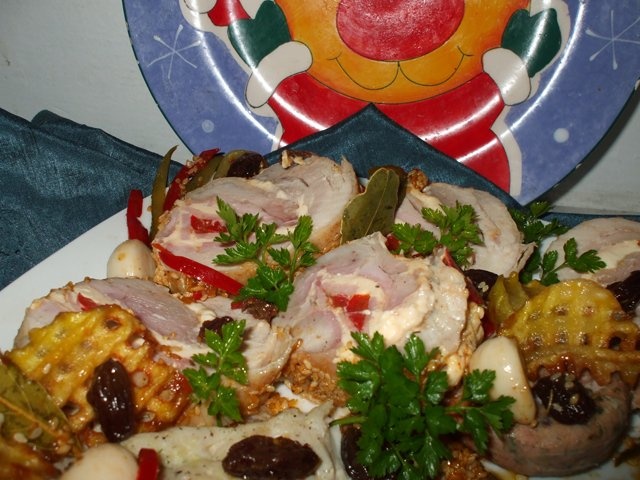 Rulou din pulpa de curcan la gratar