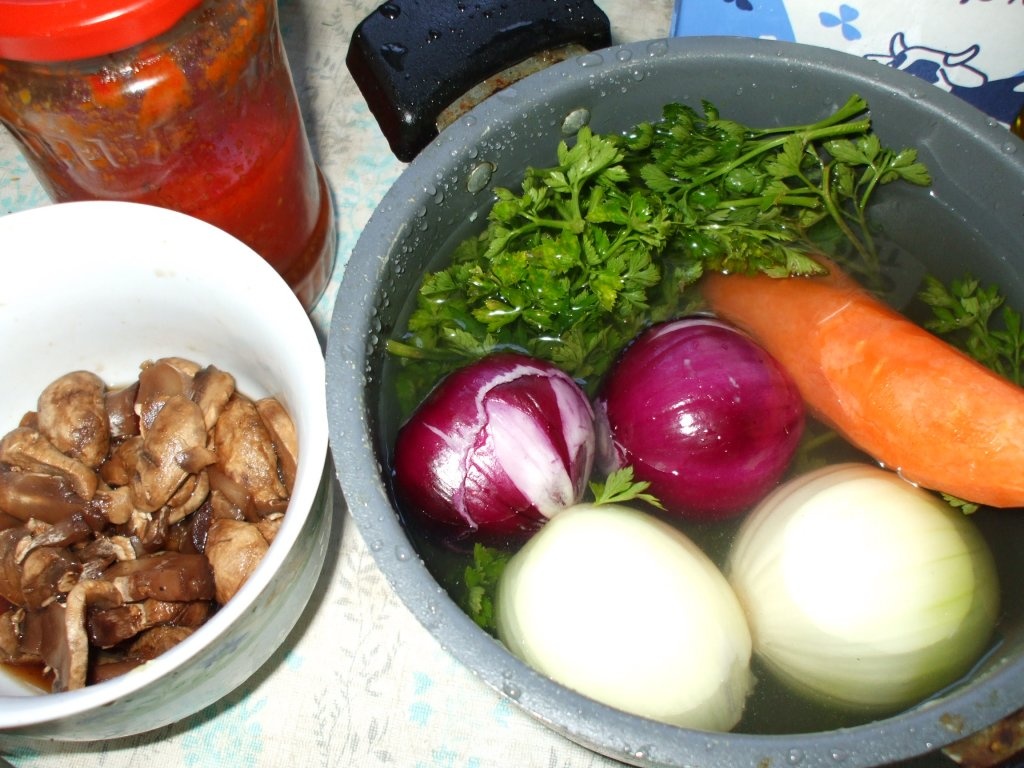 Lasagna cu carne, ciuperci, branza topita si sos Bechamel
