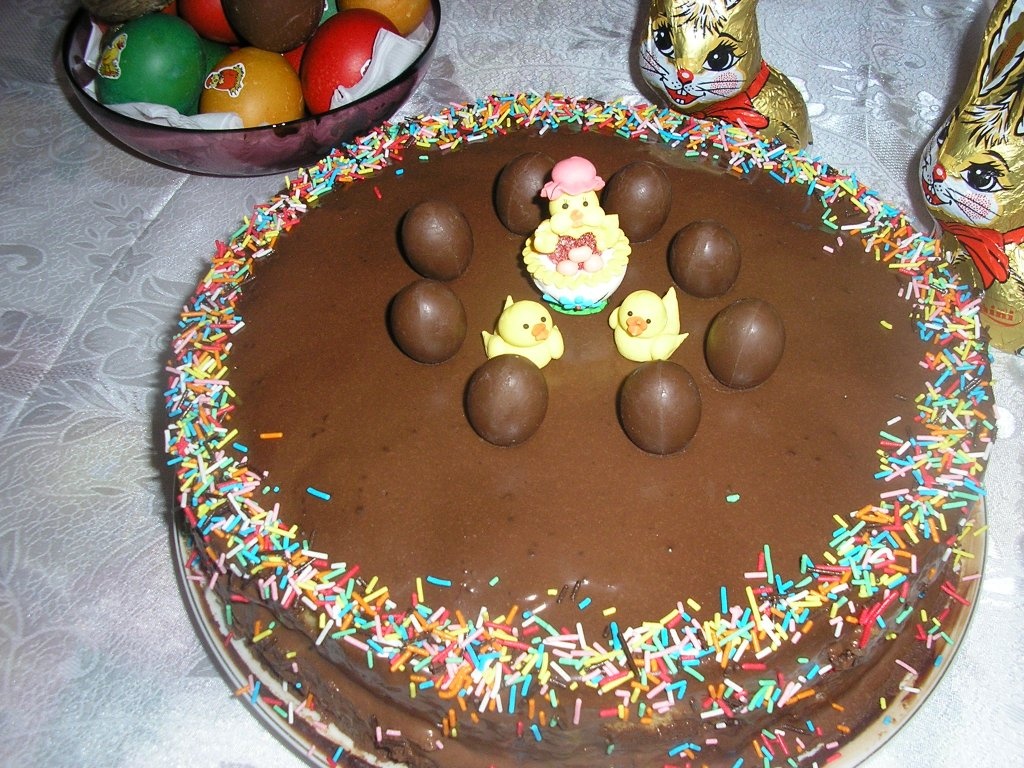 tort cu ciocolata si mousse de caise