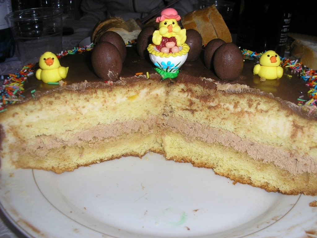 tort cu ciocolata si mousse de caise