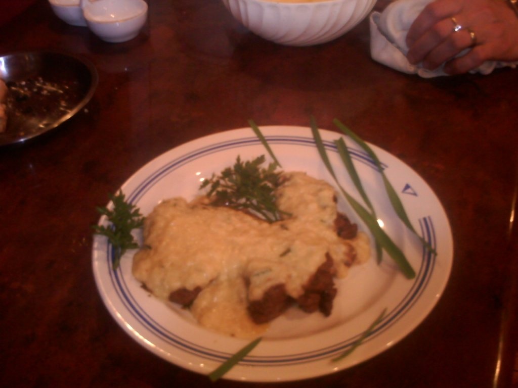 Gratar cu garnitura de ceapa cu branza