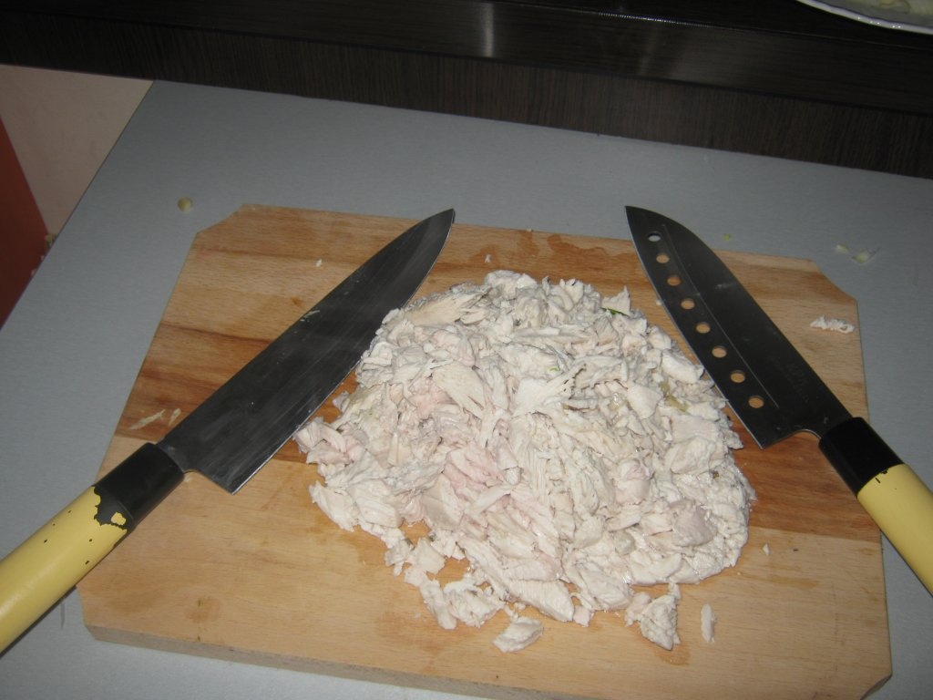 Paste din orez cu pui si sos de soia