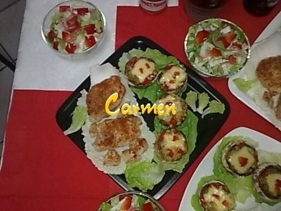 Curcan la tava,cu ciuperci umplute