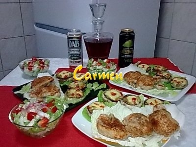 Curcan la tava,cu ciuperci umplute