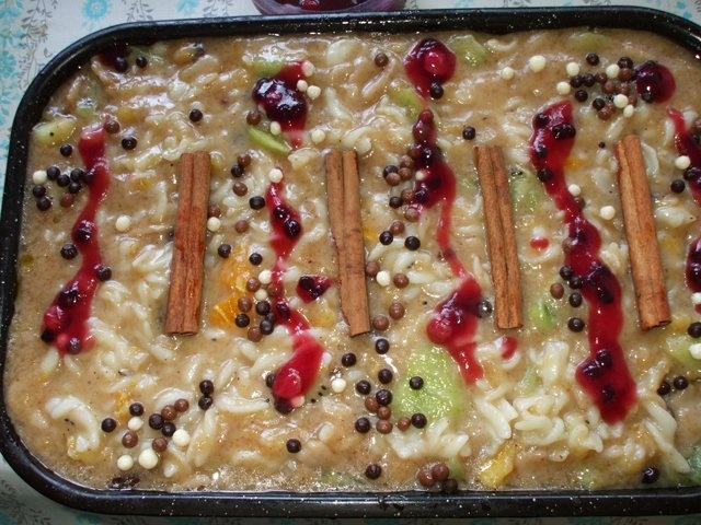 Budinca de paste cu fructe