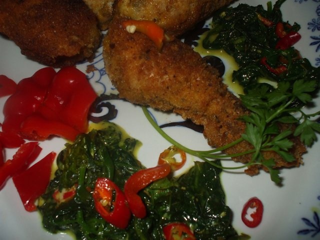 Spanac picant cu branza topita