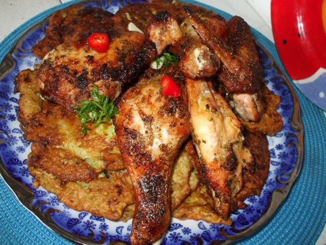 Pui la gratar cu crusta rumenita cu susan