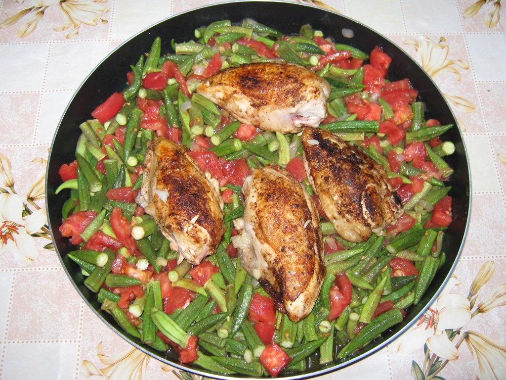 Bame cu pui la cuptor - specific tarilor arabe