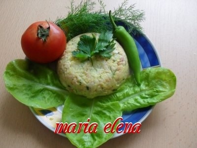 Orez cu sunca si telemea la tigaie