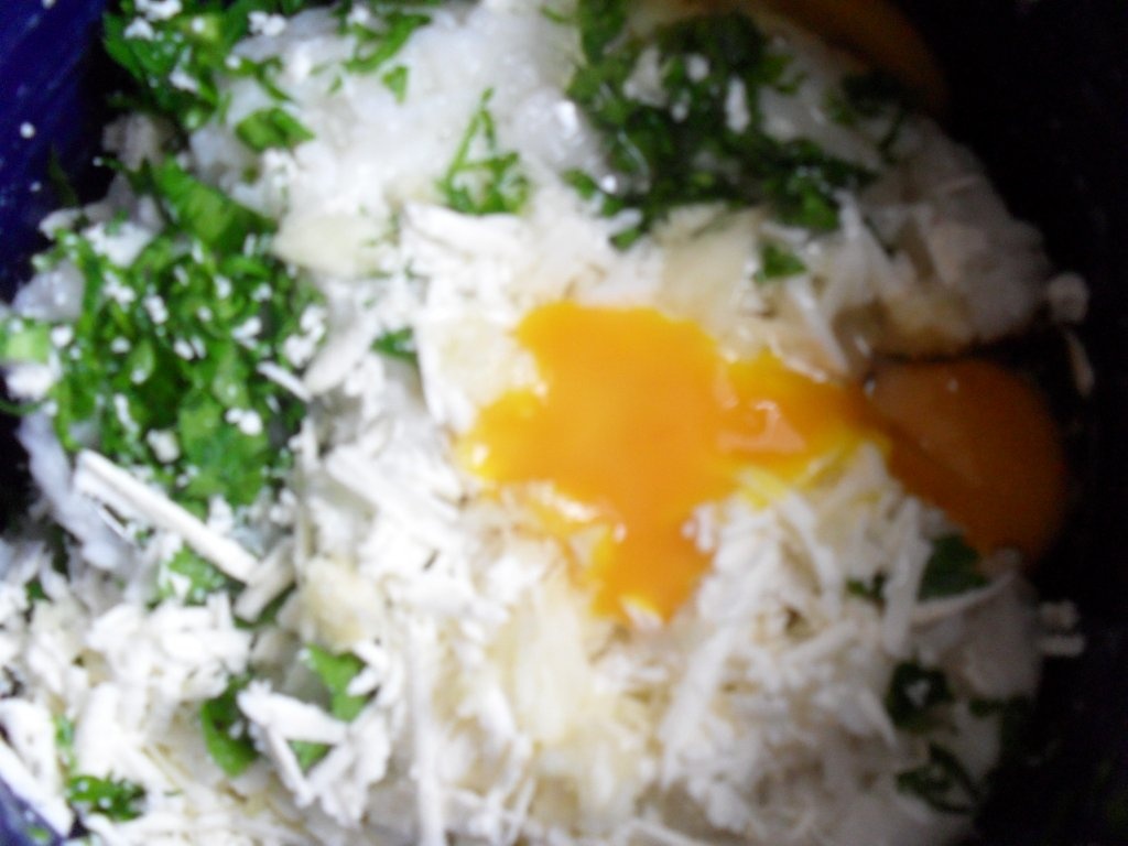 Orez cu sunca si telemea la tigaie