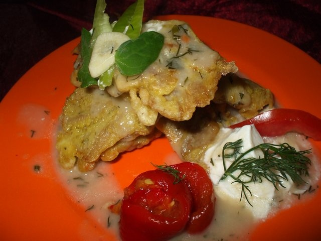 Ciuperci in aluat cu sos de ciuperci