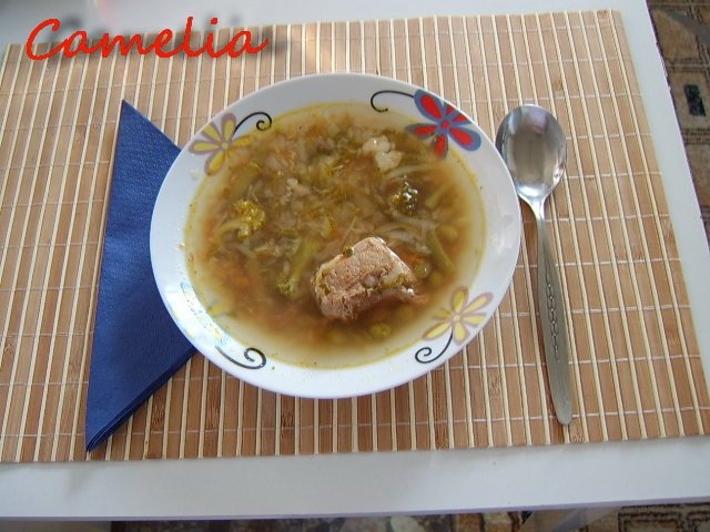 Bors de zarzavat cu carne de porc