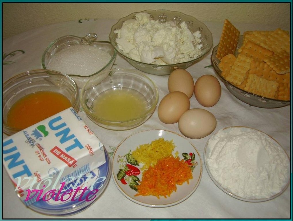 Cheesecake cu mascarpone si portocale