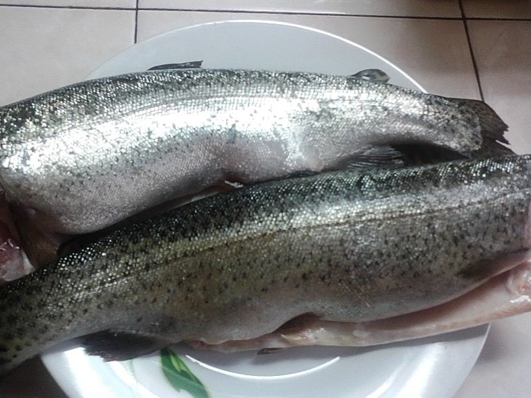 Pastrav prajit cu sos de usturoi verde