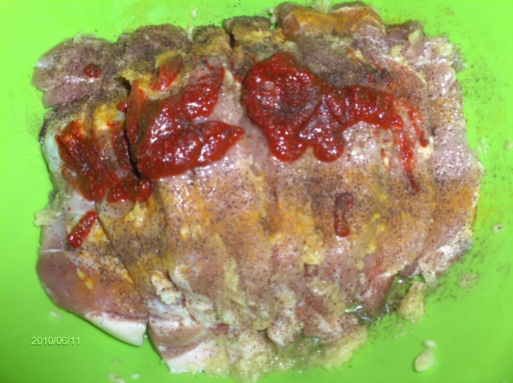 Muschi in vin rosu la cuptor(Lombo Pimenta  no forno)