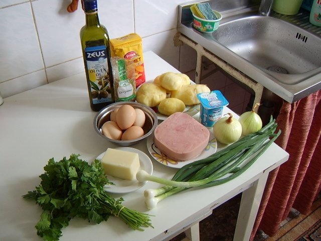 Chec de cartofi cu sunca