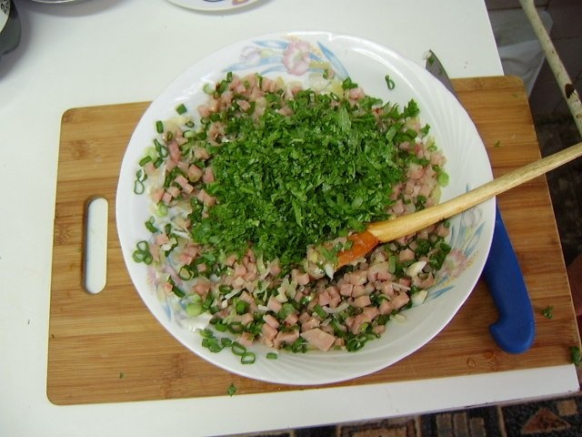 Chec de cartofi cu sunca