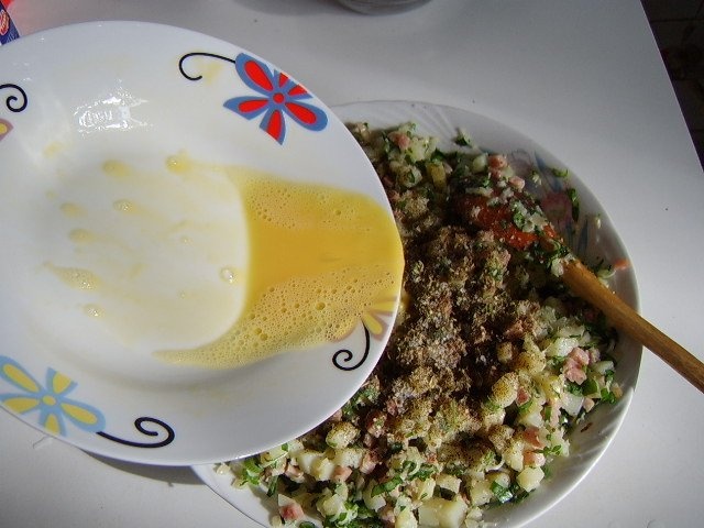 Chec de cartofi cu sunca