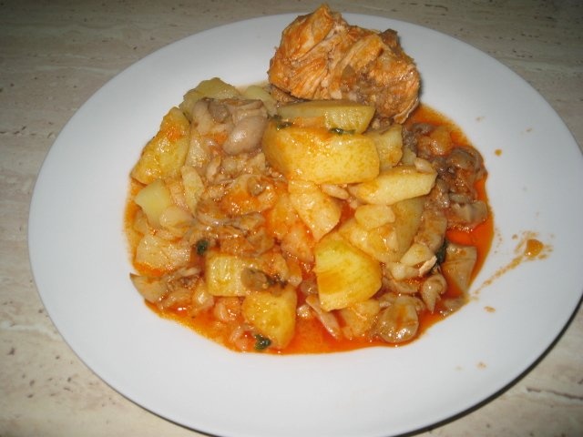 mancare de cartofi cu ciuperci