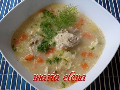 Ciorba taraneasca cu carne de porc si zarzavat de primavara