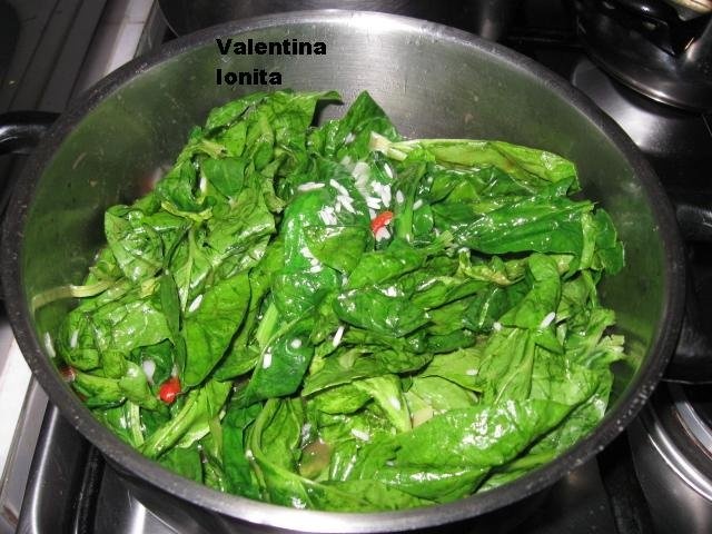 Spanac cu orez si masline