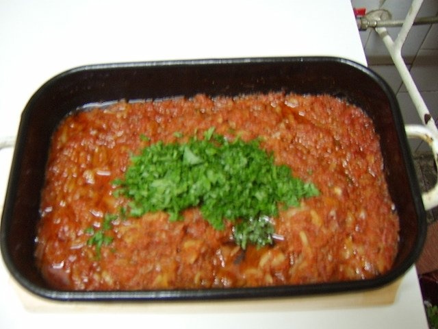 Platica si caras cu sos la tava