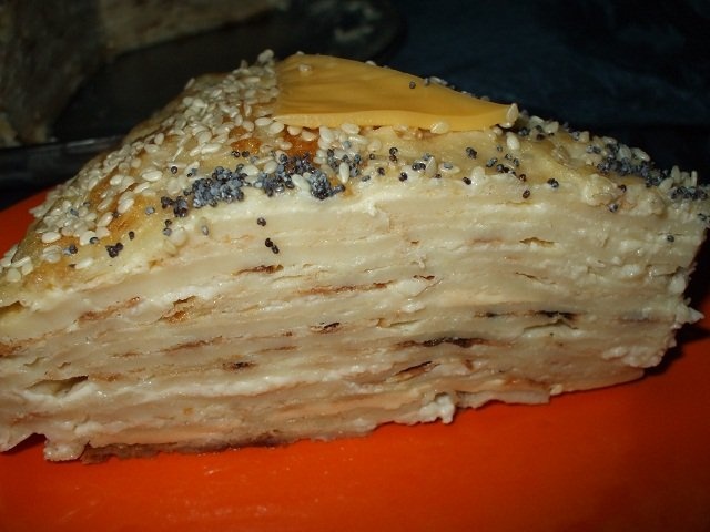 Tort de clatite cu branza