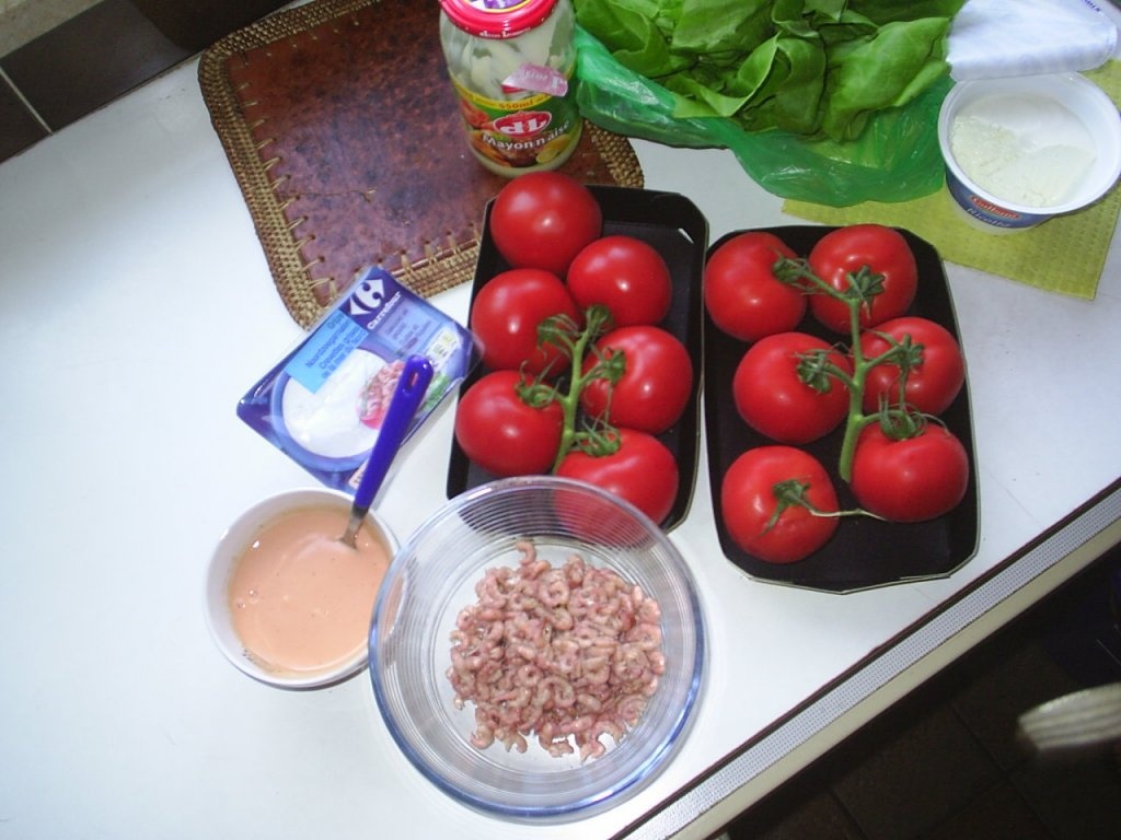 Tomaat garnaal(rosii umplute cu creveti)