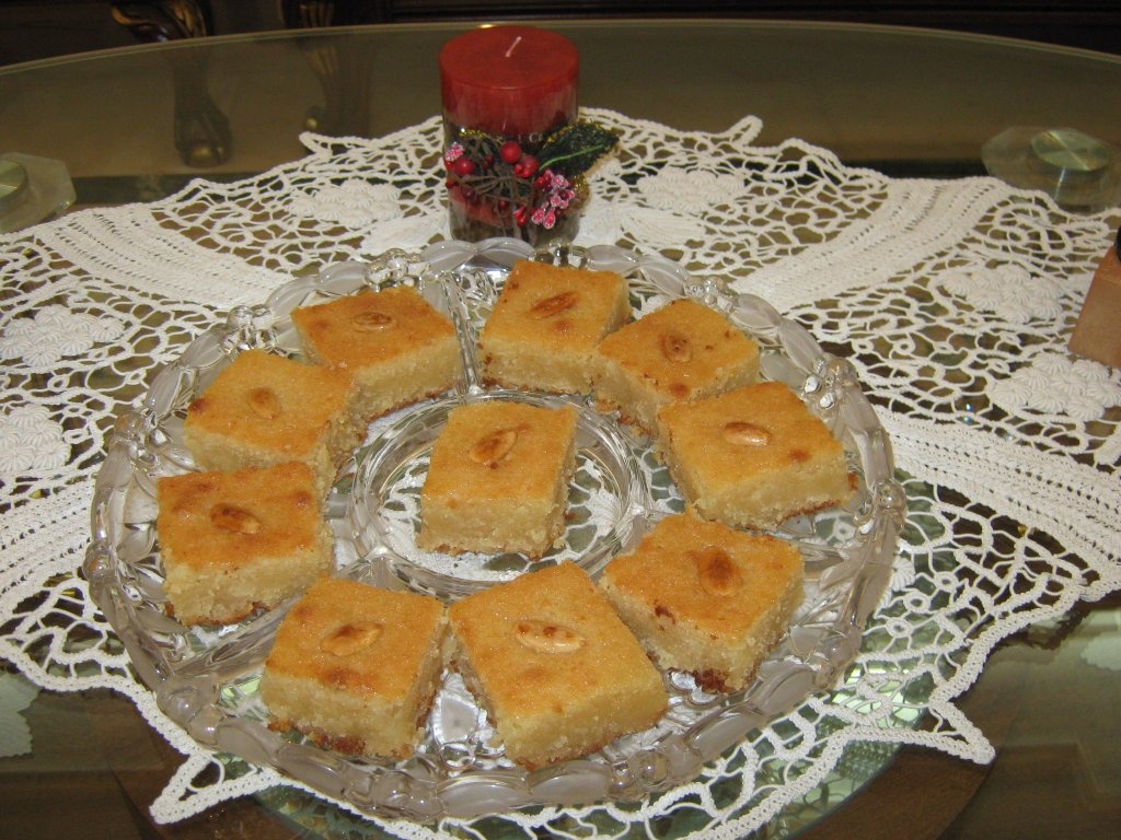 Basbousa- Prajitura de gris cu sirop de zahar-specifica tarilor arabe