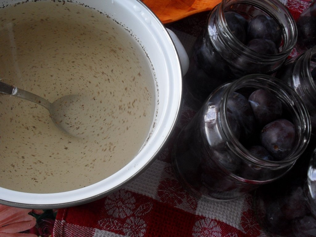 Compot pt iarna din prune brune