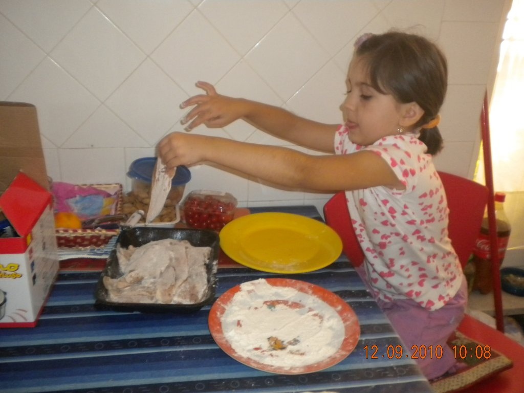 Piept de pui pane facut de fetita mea