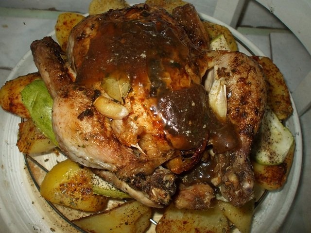 Pui cu legume la cuptorul cu halogen