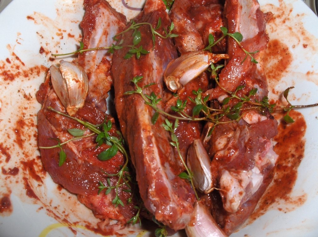 Coaste la cuptor cu cimbru de câmp si portocale (Entercosto no forno com tomilho e laranjas)