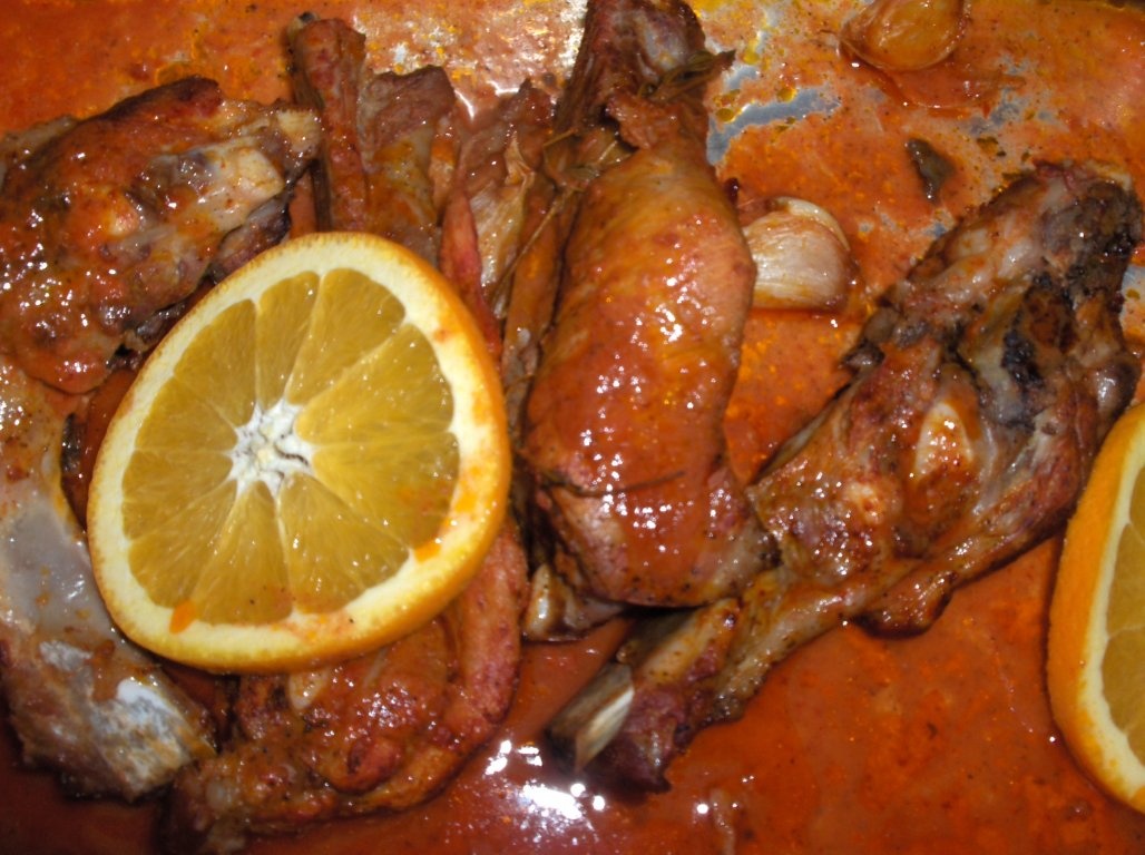 Coaste la cuptor cu cimbru de câmp si portocale (Entercosto no forno com tomilho e laranjas)