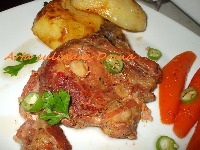 Cotlet si cartofi la cuptorul cu halogen