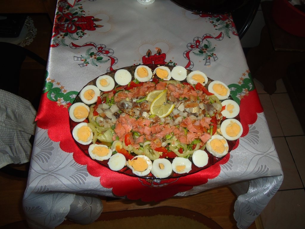 Salata cu somon si batog afumat