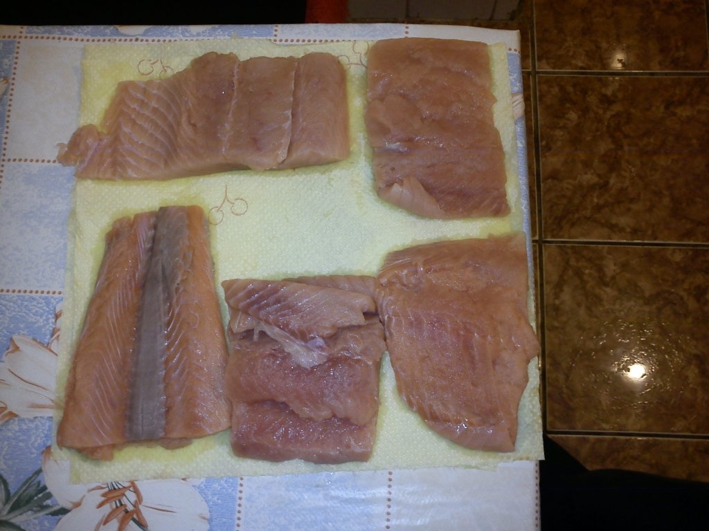 File de somon cu piure de telina