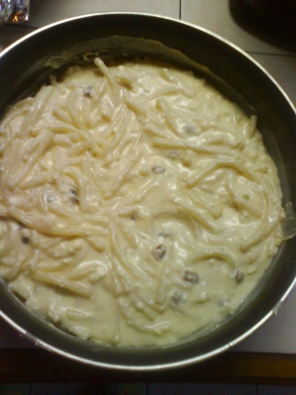 Budinca de macaroane cu branza de vaci