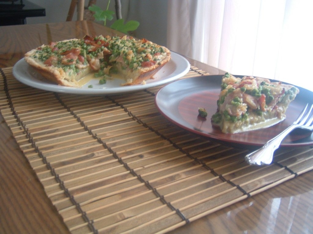 Tarta cu bacon ,mazare &frisca(reteta frantuzeasca)