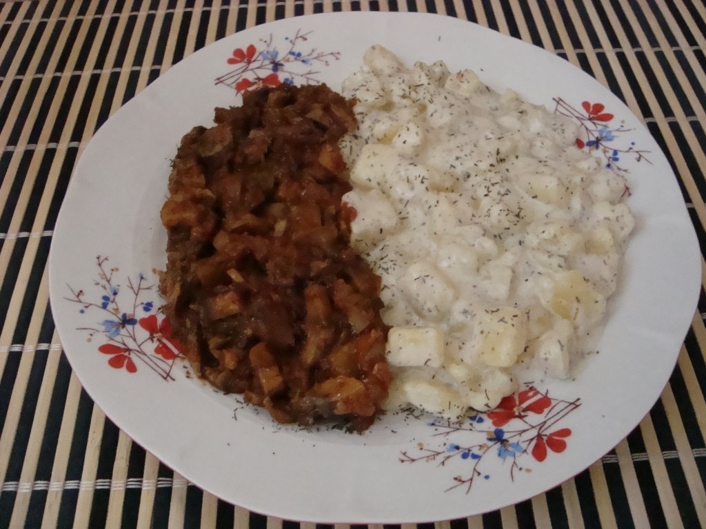 Cartofi cu smantana si marar & ciuperci sote