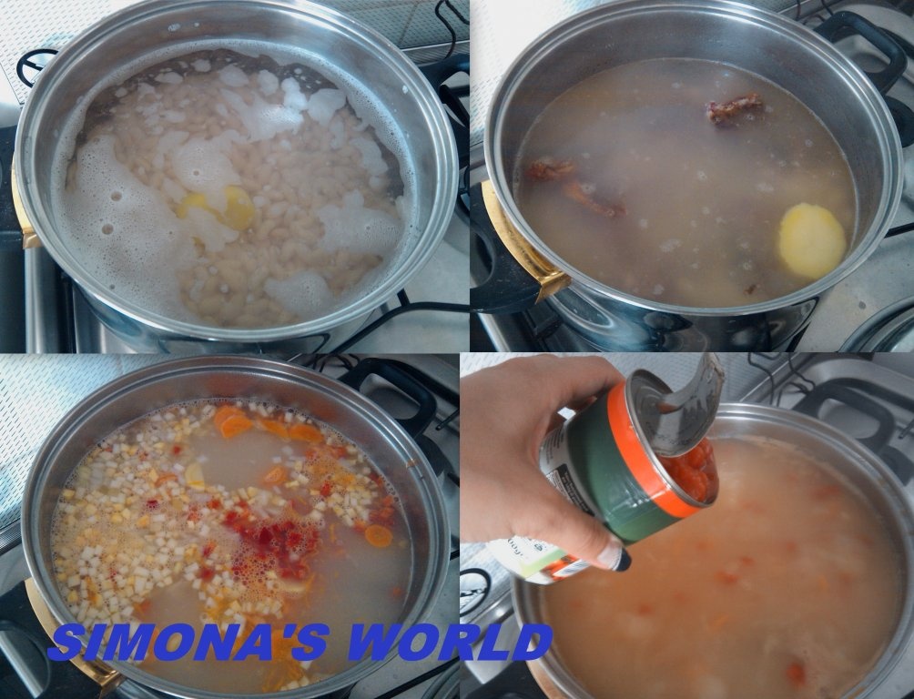 Ciorba de fasole boabe cu afumatura