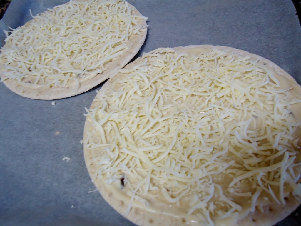 Pizza cu sos de ciuperci si crema de branza