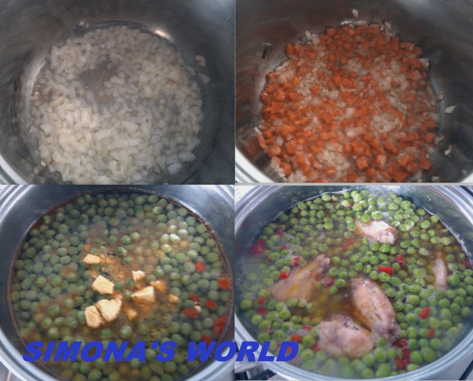 Mancare de mazare cu aripoare de pui