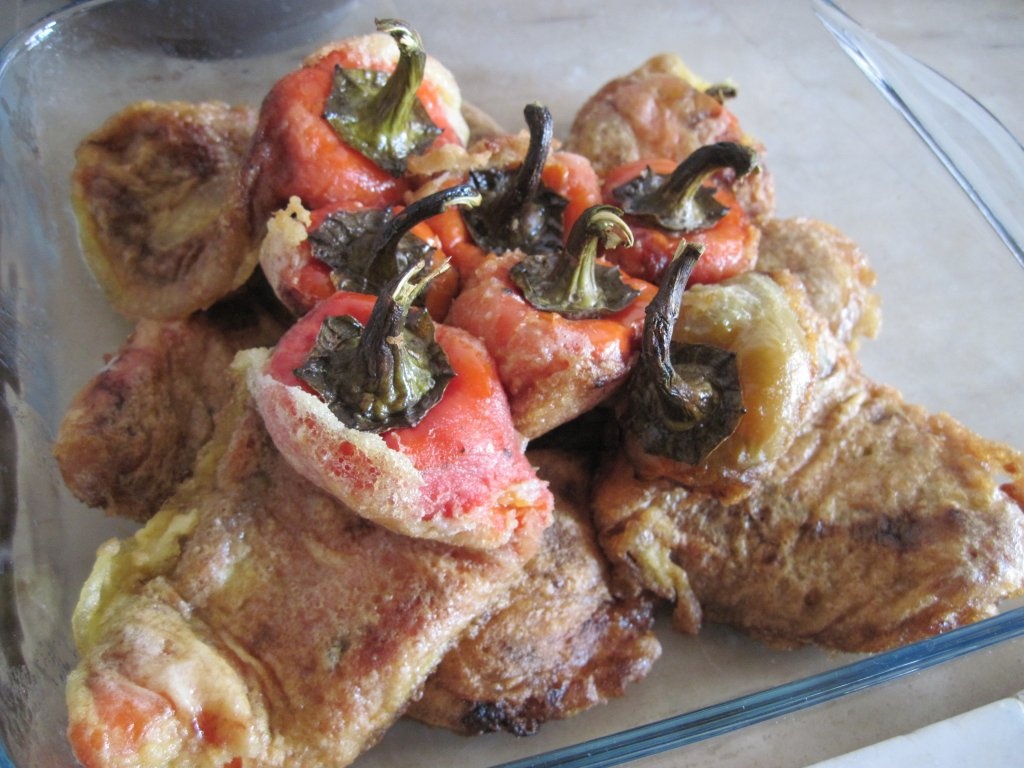 Ardei copti, cu sos de smantana la cuptor