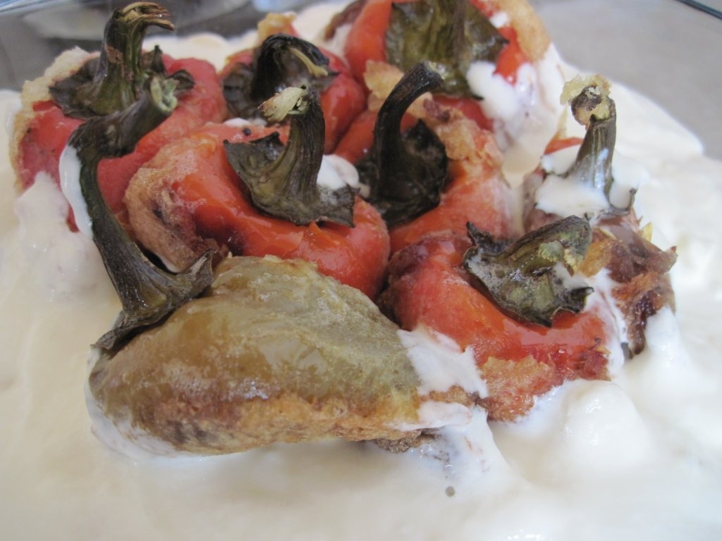 Ardei copti, cu sos de smantana la cuptor