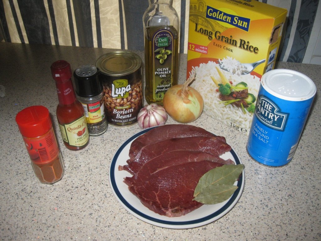 File de vita cu orez (bife com aroz de feijao)