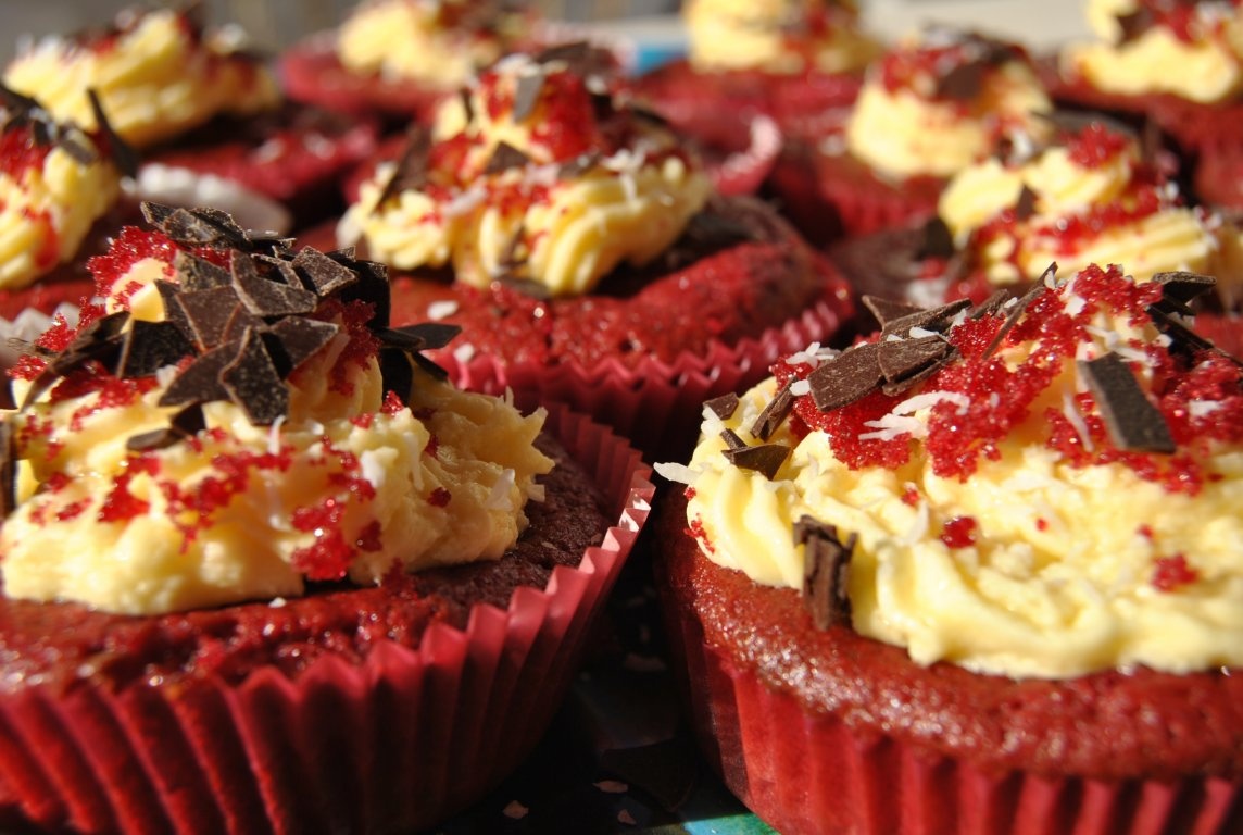 Cupcakes veludo vermelho de Natal