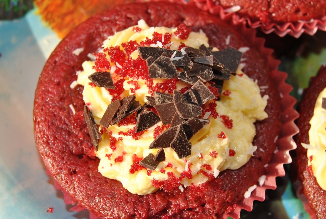 Cupcakes veludo vermelho de Natal